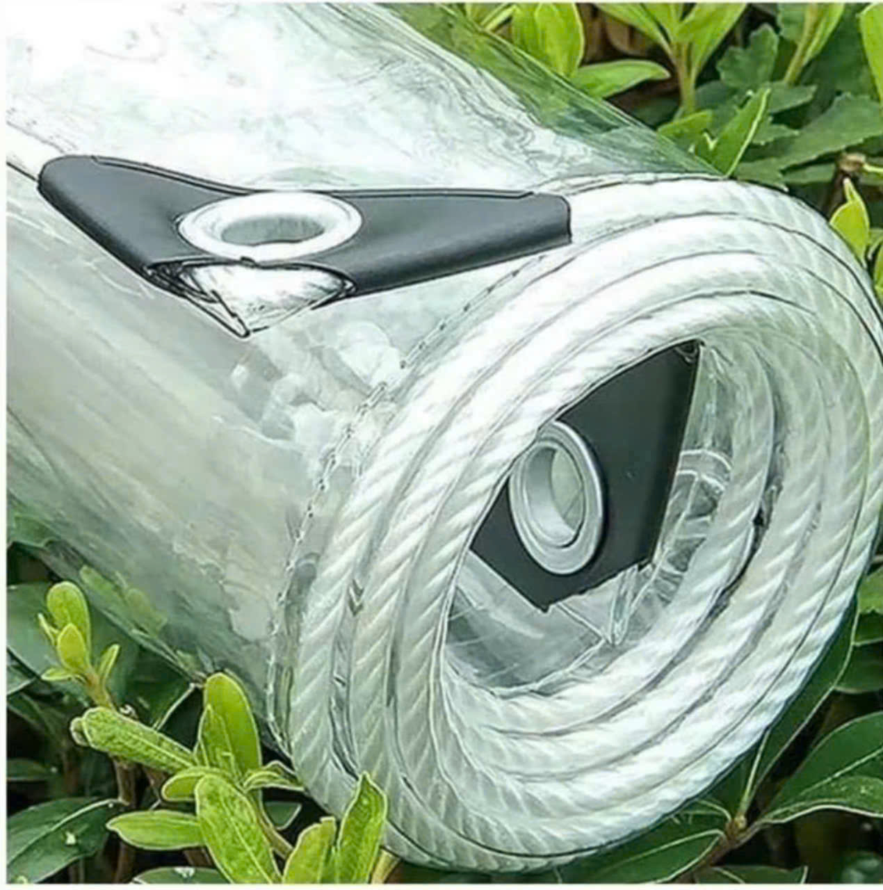 Bạt Pvc Trong Suốt Che Mưa Lấy Sáng, Ngăn Lạnh Phòng Kín(May Viền Đóng Khoen Sẵn)